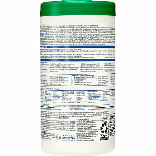 Clorox Healthcare Hydrogen Peroxide Cleaner Disinfectant Wipes 5.75" Length x 6.75" Width - Recommended For: Soap Scum Remover - Pre-moistened, Disinfectant, Deodorize, Anti-bacterial - White - 155/Tub - 1 Each (30825)