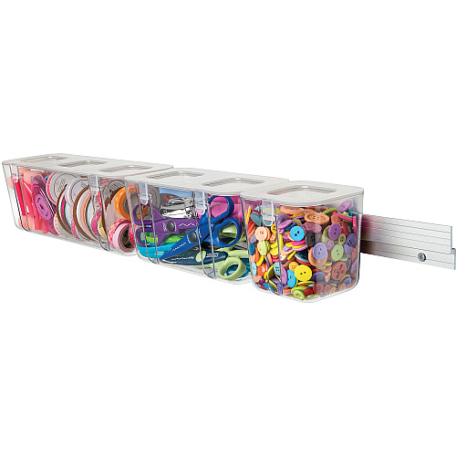 Deflecto Stackable Caddy Organizer Multi-Pack Bundle 17.30" Height x 16" Width x 11" Depth - Floor - White - 1 Set (329003BB)