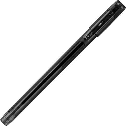 Integra Quick Dry Gel Ink Stick Pen 0.7 mm Pen Point - Black Ink - Gel-based - 1 Dozen (99692)
