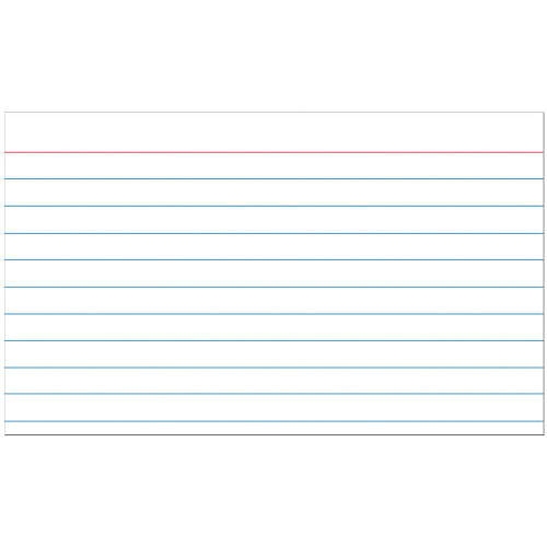 Pacon Ruled Index Cards Front Ruling Surface - Ruled Front Ruling - 0.25" Ruled - Index Card - 3" x 5" Sheet Size - White Paper - Sturdy - 100 / Pack (5135)