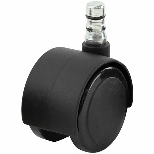 Master Caster Duet Noiseless Chair Mat Casters 2" Diameter - 110 lb Load Capacity - Polyurethane - Matte Black - 5 / Set (64328)