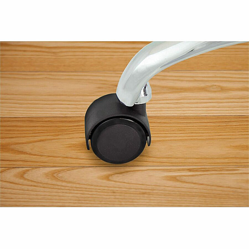 Master Caster Duet Noiseless Chair Mat Casters 2" Diameter - 110 lb Load Capacity - Polyurethane - Matte Black - 5 / Set (64328)
