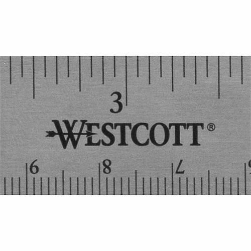 Westcott 6" Stainless Steel Rulers 6" Length x 0.8" Width - 1/16, 1/32 Graduations - Metric, Imperial Measuring System - Stainless Steel - Stainless Steel - 12 / Box (10414BX)