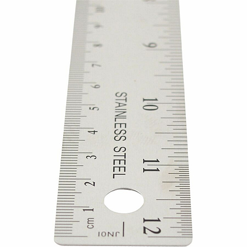 Westcott Stainless Steel Rulers 12" Length x 1" Width - 1/16, 1/32 Graduations - Metric, Imperial Measuring System - Stainless Steel - Stainless Steel - 12 / Box (10415BX)