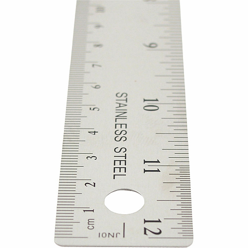 Westcott Stainless Steel Rulers 12" Length x 1" Width - 1/16, 1/32 Graduations - Metric, Imperial Measuring System - Stainless Steel - Stainless Steel - 12 / Box (10415BX)