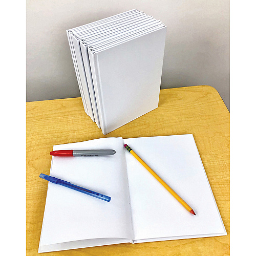 Ashley Hardcover Blank Book 28 Pages - Plain - 6" x 8" Sheet Size - White Paper - Hard Cover, Durable - 12 / Bundle (10700BD)