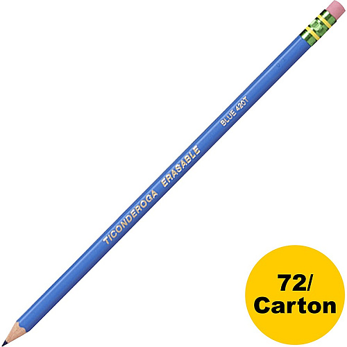 Ticonderoga Pre-Sharpened Erasable Checking Pencils Blue Lead - HB - 1 Dozen/Box - 6 / Carton (14209CT)