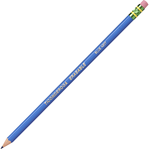 Ticonderoga Pre-Sharpened Erasable Checking Pencils Blue Lead - HB - 1 Dozen/Box - 6 / Carton (14209CT)