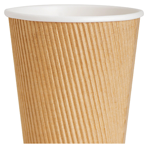 Genuine Joe 8 oz Rippled Hot Cups 8 fl oz - Brown - Hot Drink, Beverage - 25/Pack - 5 / Bundle (GJO11255BD)