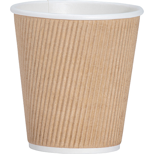 Genuine Joe 10 oz Rippled Hot Cups 10 fl oz - Brown - Hot Drink, Beverage - 25/Pack - 5 / Bundle (GJO11256BD)