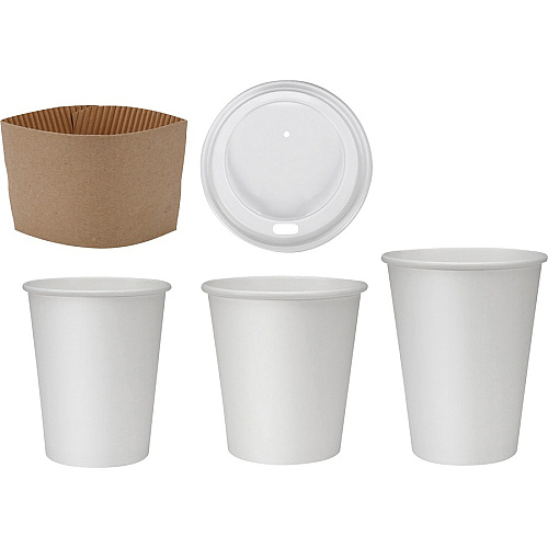 Genuine Joe 10 oz Disposable Hot Cups 10 fl oz - White - Polyurethane - Hot Drink, Beverage - 50/Pack - 5 / Bundle (GJO19046BD)