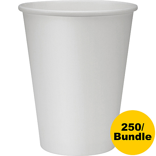 Genuine Joe 12 oz Disposable Hot Cups 12 fl oz - White - Polyurethane - Hot Drink, Beverage - 50/Pack - 5 / Bundle (GJO19047BD)