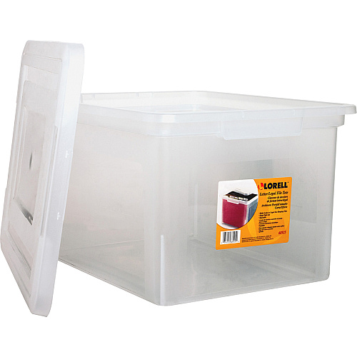 Lorell Stacking File Boxes External Dimensions: 14.2" Width x 18" Depth x 10.8" Height - Media Size Supported: Letter, Legal - Interlocking Closure - Stackable - Plastic - Clear - For File - 2 / Bundle (LLR68925BD)