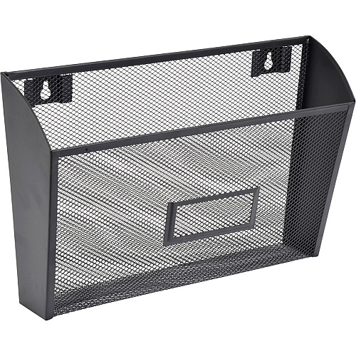 Lorell Mesh Wire Wall Pockets 6.63" Height x 12.62" Width x 4.75" Depth - Black - 4 / Carton (LLR84144CT)