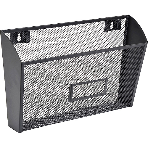 Lorell Mesh Wire Wall Pockets 6.63" Height x 12.62" Width x 4.75" Depth - Black - 4 / Carton (LLR84144CT)