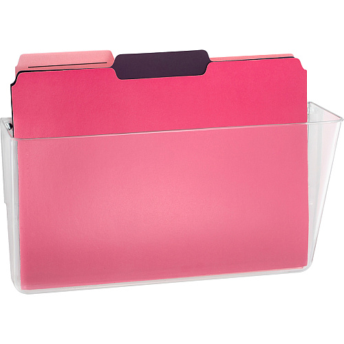 Officemate Mountable Wall File 7" Height x 13" Width x 4.12" Depth - Clear - Plastic - 4 / Carton (21434CT)