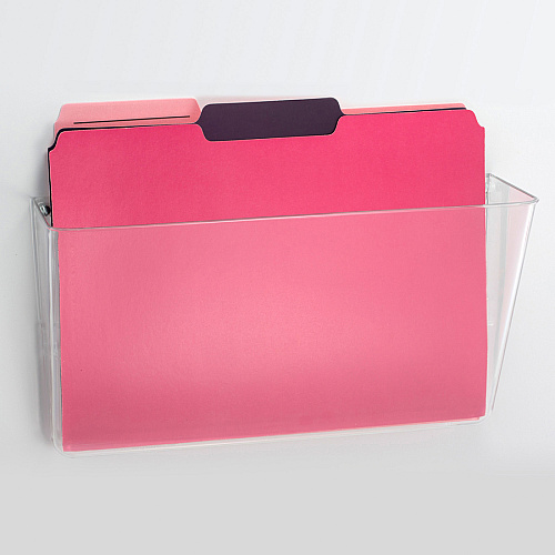 Officemate Mountable Wall File 7" Height x 13" Width x 4.12" Depth - Clear - Plastic - 4 / Carton (21434CT)