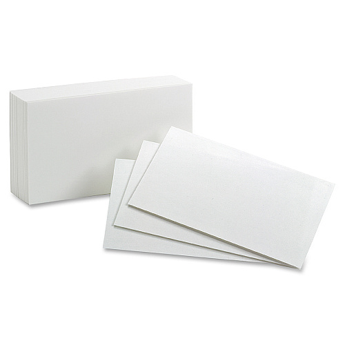 Oxford Plain Index Cards 4" x 6" - 85 lb Basis Weight - Sustainable Forestry Initiative (SFI) - White - 100/Pack - 5 / Bundle (40BD)