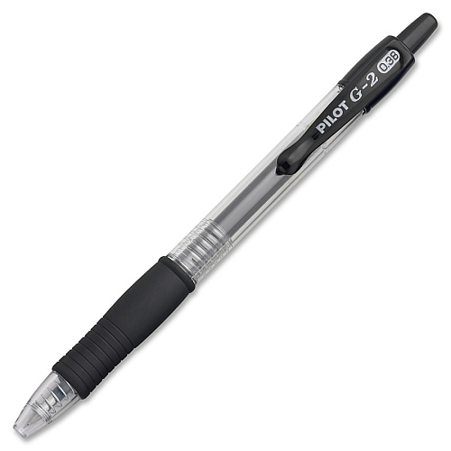 Pilot G2 Premium Gel Roller Retractable Pens 0.38 mm Ultra Fine Pen Point - Refillable - Retractable - Black Ink - Gel-based - Clear Barrel - 1 Dozen/Box - 2 / Bundle (31277BD)