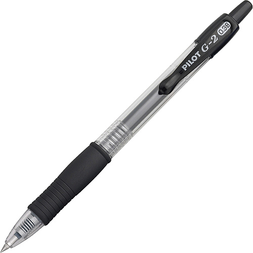 Pilot G2 Premium Gel Roller Retractable Pens 0.38 mm Ultra Fine Pen Point - Refillable - Retractable - Black Ink - Gel-based - Clear Barrel - 1 Dozen/Box - 2 / Bundle (31277BD)