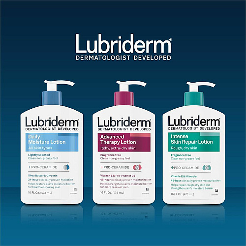 Lubriderm Daily Moisture Lotion Lotion - 16 fl oz - For Dry Skin - Applicable on Body - Body, Face, Skin - Moisturising, Lightweight, Absorbs Quickly, Paraben-free, Phthalates-free, Dye-free - 1 Each (48305)