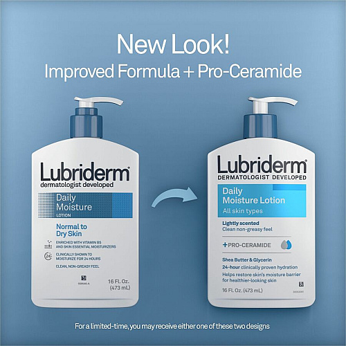 Lubriderm Daily Moisture Lotion Lotion - 16 fl oz - For Dry Skin - Applicable on Body - Body, Face, Skin - Moisturising, Lightweight, Absorbs Quickly, Paraben-free, Phthalates-free, Dye-free - 1 Each (48305)
