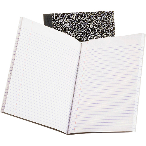 Oxford Tops College-ruled Composition Notebook 80 Sheets - Stitched - 7 7/8" x 10" Sheet Size - White Paper - Black Marble Cover - 1 Each (26252)