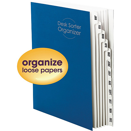 Smead Letter Recycled Organizer Folder 8 1/2" x 11" - 12 Divider(s) - Blue - 35% Recycled - 1 Each (89286)