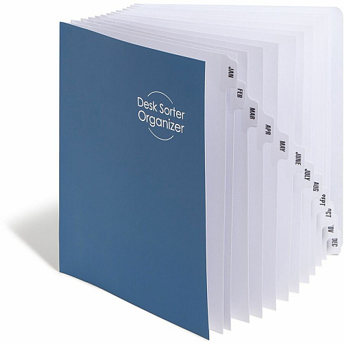Smead Letter Recycled Organizer Folder 8 1/2" x 11" - 12 Divider(s) - Blue - 35% Recycled - 1 Each (89286)