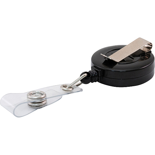 Advantus Snap Clip Retractable ID Reel Black - Sturdy - 25 / Pack (75666)