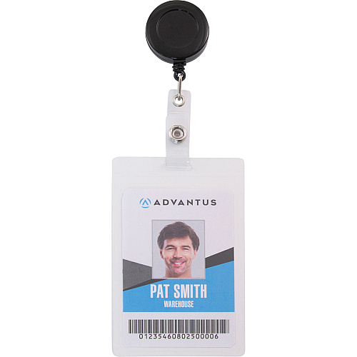 Advantus Snap Clip Retractable ID Reel Black - Sturdy - 25 / Pack (75666)