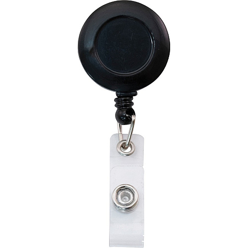 Advantus Snap Clip Retractable ID Reel Black - Sturdy - 12 / Pack (75667)