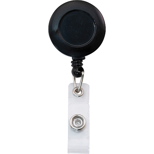 Advantus Snap Clip Retractable ID Reel Black - Sturdy - 12 / Pack (75667)