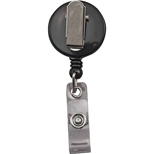 Advantus Snap Clip Retractable ID Reel Black - Sturdy - 12 / Pack (75667)