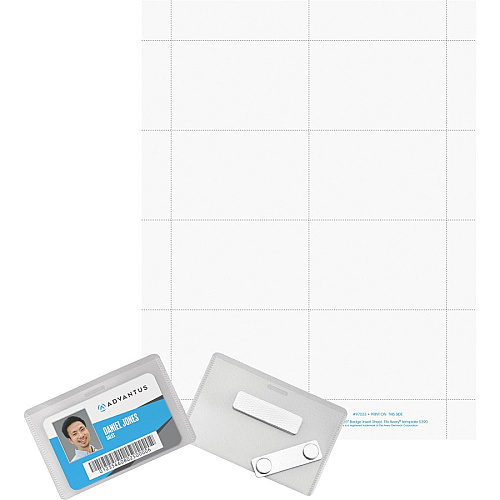Advantus DIY Magnetic Name Badge Kit Horizontal - 3.8" Width x 2.5" Depth - Plastic - White, Clear - Magnetic - 20 / Pack (97033)