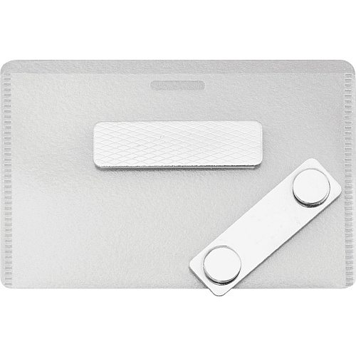 Advantus DIY Magnetic Name Badge Kit Horizontal - 3.8" Width x 2.5" Depth - Plastic - White, Clear - Magnetic - 20 / Pack (97033)