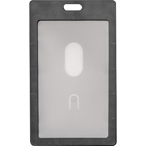 Advantus Vertical Rigid ID Badge Holder Support 2" x 3.25" Media - Vertical - Plastic - Black - 6 / Pack (97068)