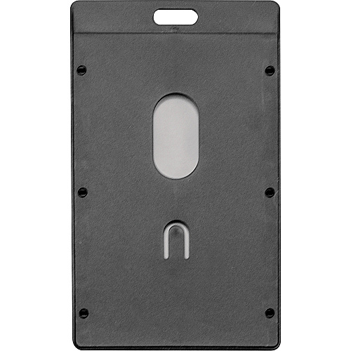 Advantus Vertical Rigid ID Badge Holder Support 2" x 3.25" Media - Vertical - Plastic - Black - 6 / Pack (97068)