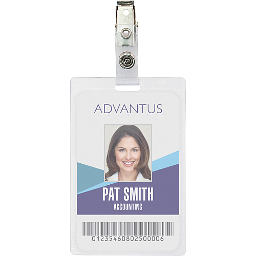 Advantus Strap Clip Self-laminating Badge Holders Support 2.25" x 3.50" Media - Vertical - 4.3" Width x 2.6" Depth - Clear - 25 / Pack (97102)