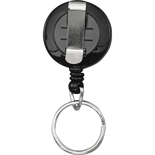 Advantus Clip-on Ring Retractable ID Reel Black - Sturdy - 12 / Box (97121)