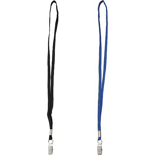 Advantus Flat Clip Lanyard 36" Length - Black - Woven, Metal - 100 / Box (97128)