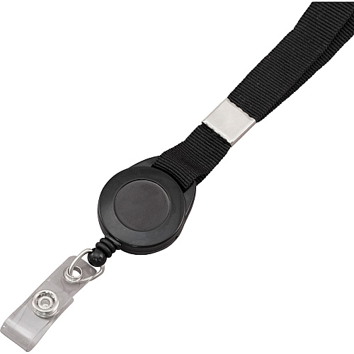 Advantus Badge Reel Lanyard 36" Length - Black - Woven - 12 / Pack (97132)