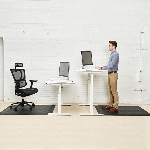 Deflecto Ergonomic Sit-Stand Chair Mat for Multi-surface Workstation - 60" Length x 46" Width x 0.800" Depth - Rectangular - Foam - Black - 1 Each (CM24442FBKSS)