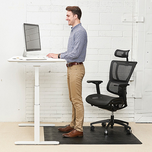 Deflecto Ergonomic Sit-Stand Chair Mat for Multi-surface Workstation - 60" Length x 46" Width x 0.800" Depth - Rectangular - Foam - Black - 1 Each (CM24442FBKSS)