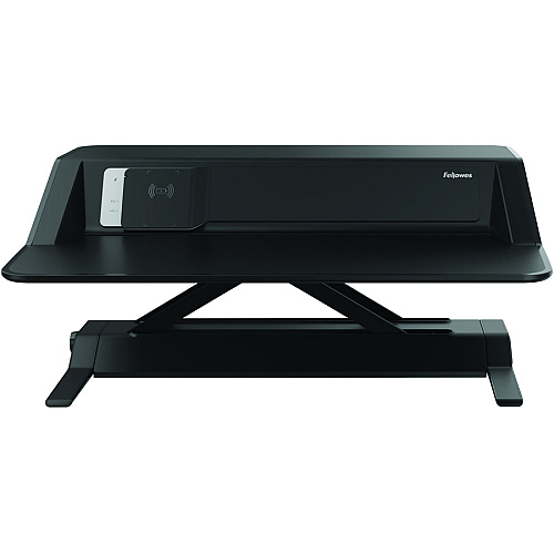 Fellowes Lotus&trade; DX Sit-Stand Workstation - Black 35 lb Load Capacity - 5.50" Height x 32.75" Width x 24.25" Depth - Black - Antimicrobial (8080301)