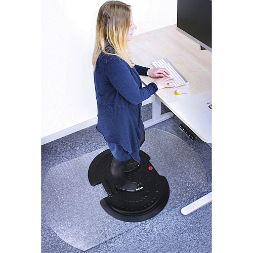 Floortex AFS-TEX&reg; 5000 S2S "Sit to Stand" Solution for Carpets 62" Length x 38" Width x 0.085" Depth x 0.085" Thickness - Rectangular - Polyurethane, Polycarbonate - Black - 1 Each (FCA11S)