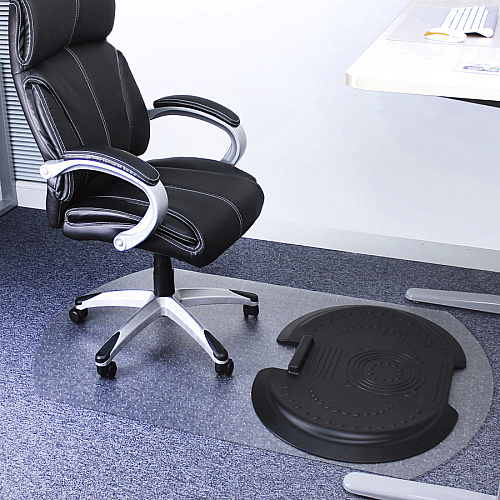 Floortex AFS-TEX&reg; 5000 S2S "Sit to Stand" Solution for Carpets 62" Length x 38" Width x 0.085" Depth x 0.085" Thickness - Rectangular - Polyurethane, Polycarbonate - Black - 1 Each (FCA11S)