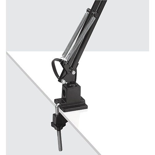 Lorell Architect LED Desk Lamp with Clamp 10 W LED Bulb - Desk Mountable - Black - for Desk, Table (LLR99954)