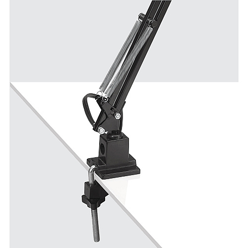 Lorell Architect LED Desk Lamp with Clamp 10 W LED Bulb - Desk Mountable - Black - for Desk, Table (LLR99954)