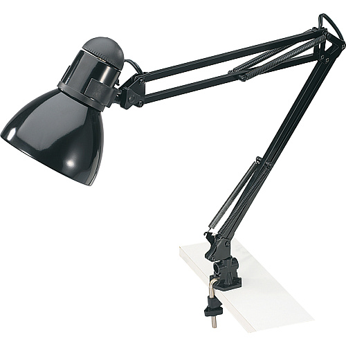 Lorell Architect LED Desk Lamp with Clamp 10 W LED Bulb - Desk Mountable - Black - for Desk, Table (LLR99954)